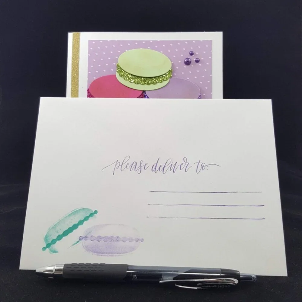 Macaroon Note Card, 'You're so Sweet', Assorted‎ Color Macaroons w Envelopes